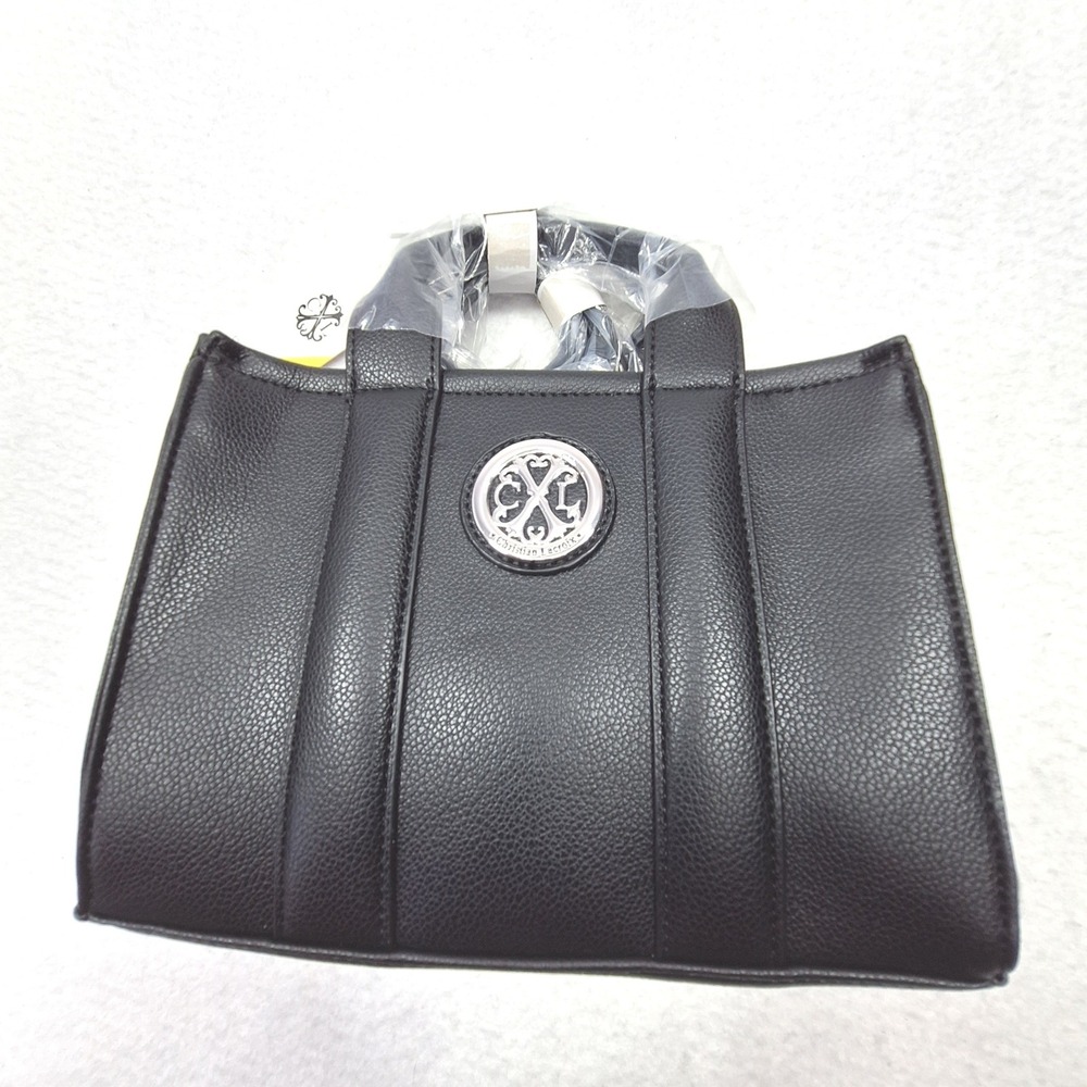 CXL by Christian Lacroix Vally Tote Womens Small Black Pebbled Structured Bag